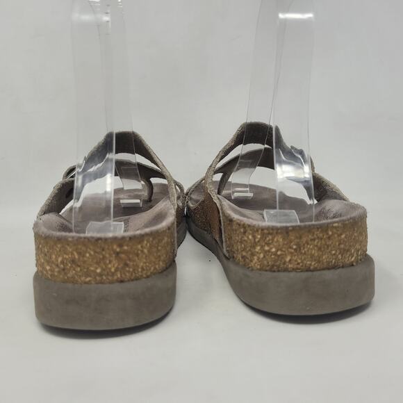 Mephisto Sandals EU37 US7 Helen Tan Snakeskin Print Leather Comfort Slides Thong - Picture 8 of 11